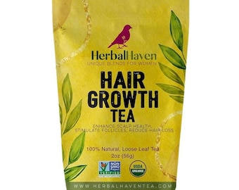 Té para el crecimiento del cabello, té de hierbas de hojas sueltas, 56 ml, sin cafeína