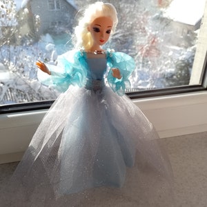 Ball gown for 12 inches doll, tulle dress, one sixth scale clothing, clothes for doll