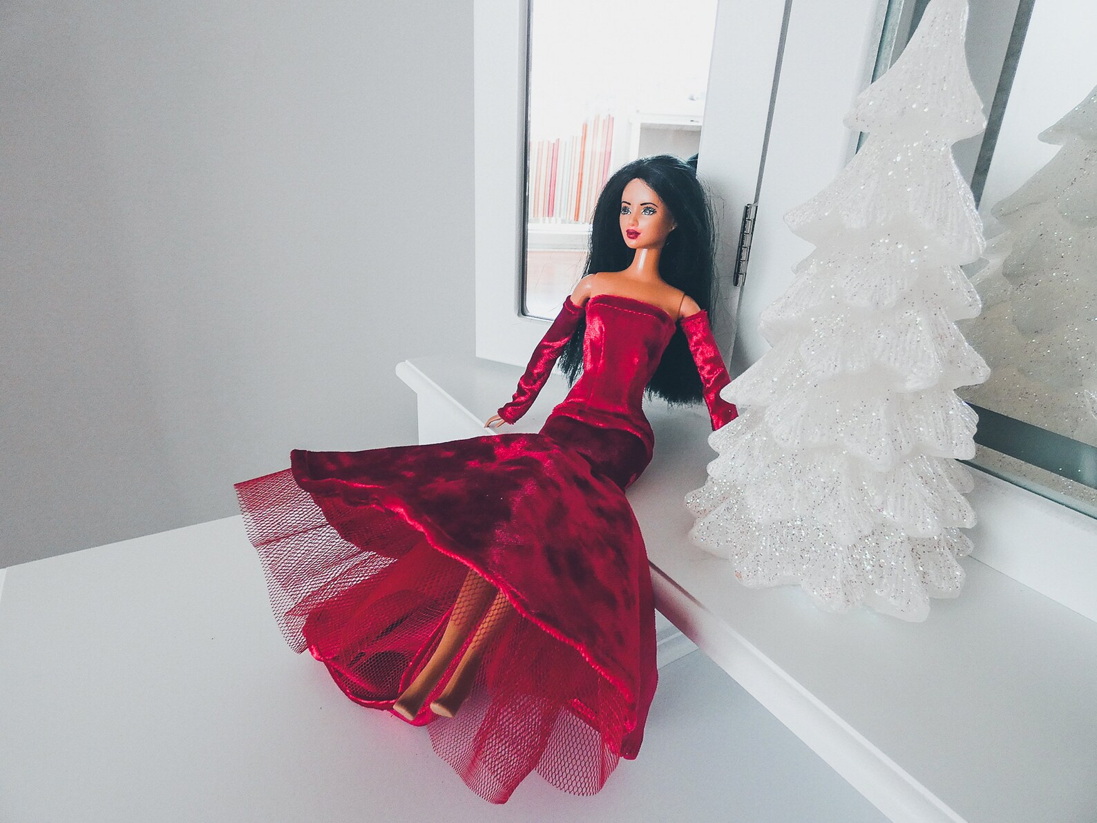 Longue robe sirène rouge pour poupée Barbie Belle tenue | Etsy