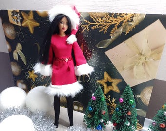Disfraz de Papá Noel para muñecas de aproximadamente 12 pulgadas, ropa a escala 1/6.