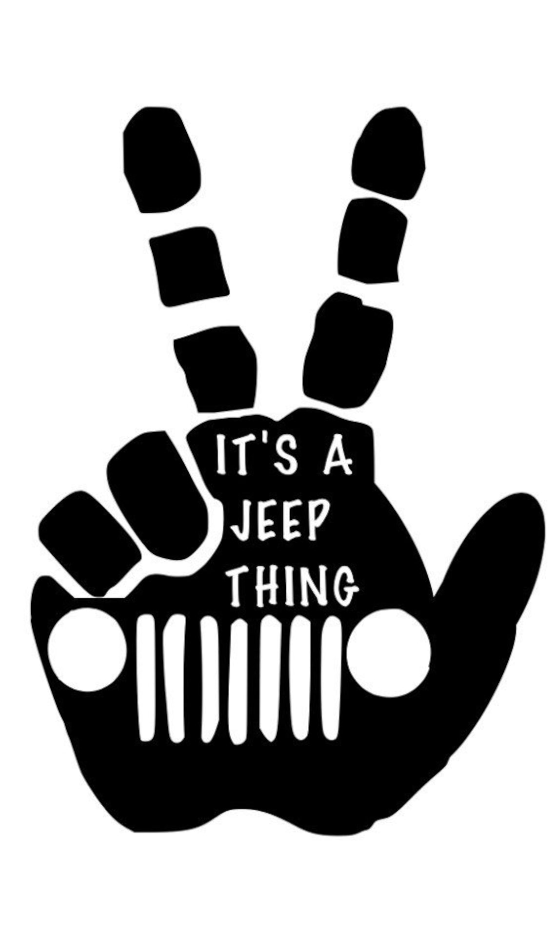 Jeep Style Hand Peace Wave Decal Etsy