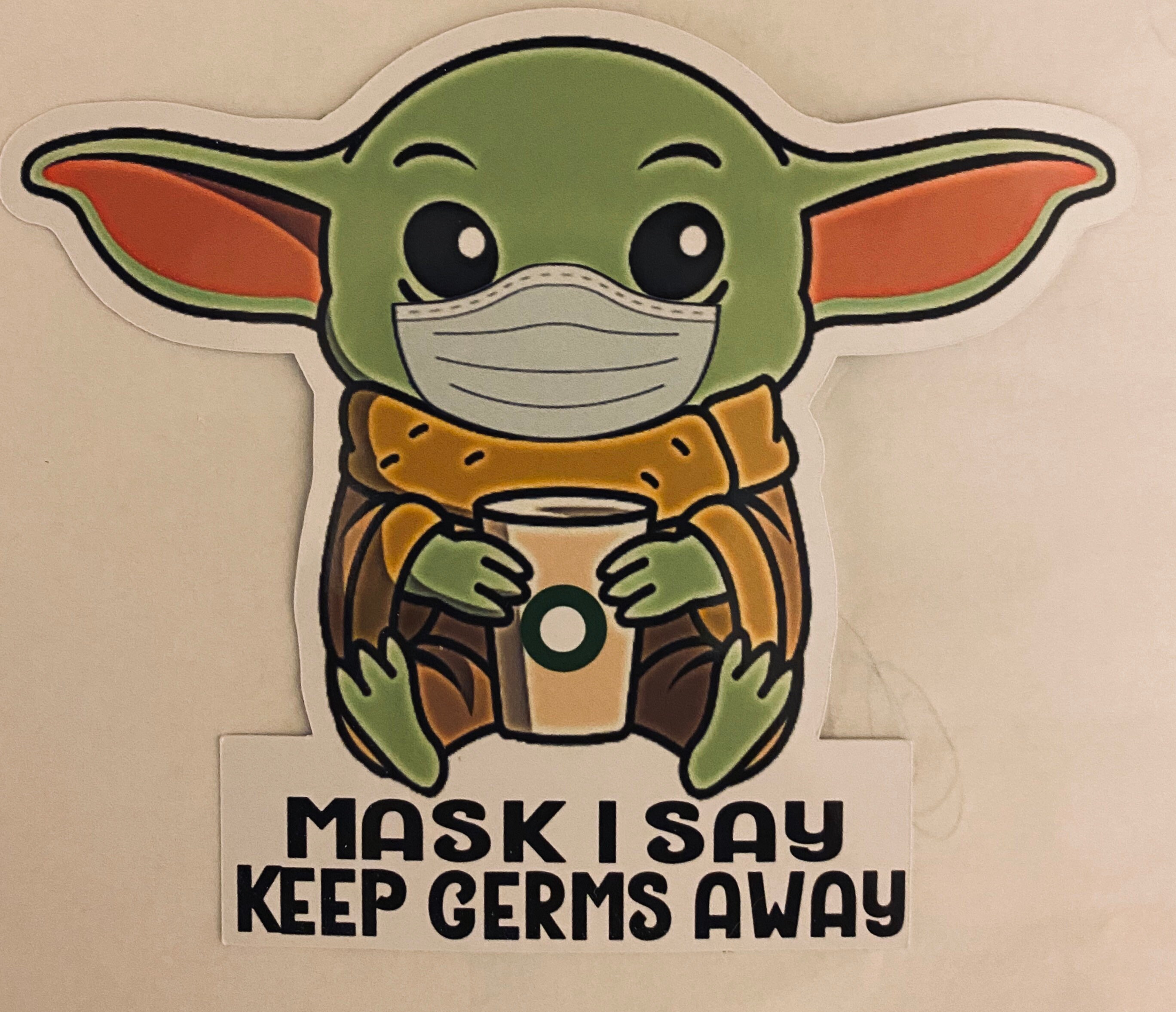 Baby Yoda With Mask Etsy