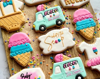 What's the Scoop?  | Gender reveal cookies | Ice cream cookies | Party favors | Sugar cookies