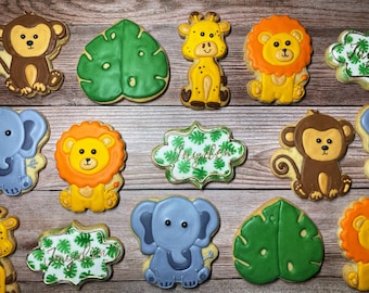 Safari theme cookies | Jungle theme cookie | One dozen cookie | Sugar cookie | Royal icing cookies