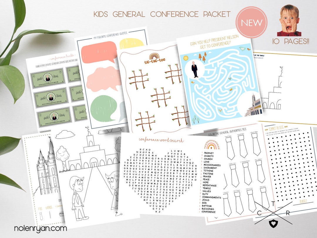 LDS Conference Kids Packet PDF General Conference Kids Etsy