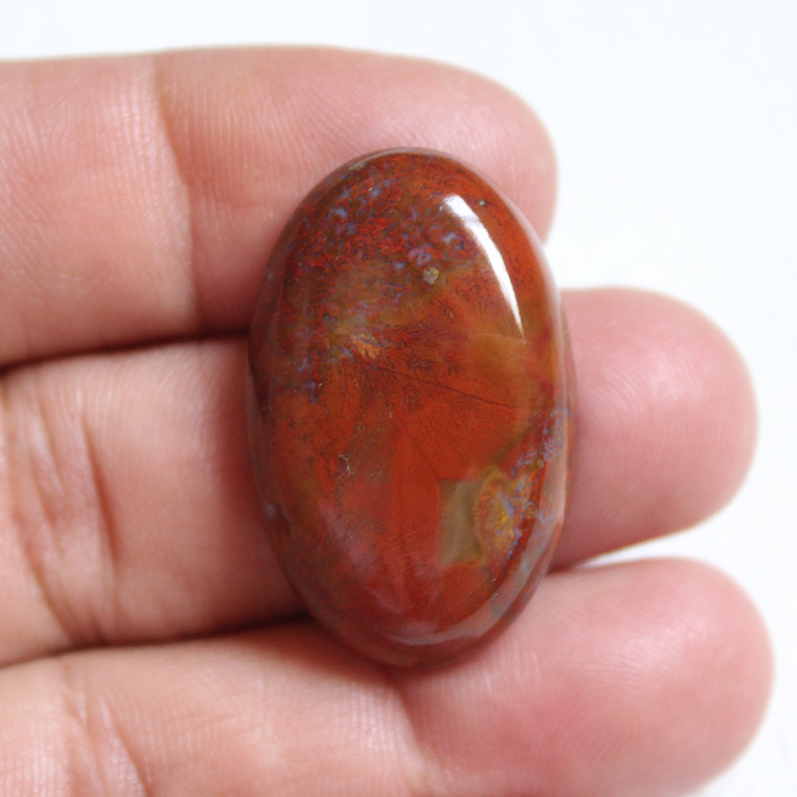 Beautiful Natural Red Moss Agate Gemstone Top Designer | Etsy