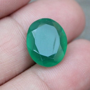 Top Quality Green Onyx Faceted Cabochon Gemstone, Green Onyx Gemstone Hand Polish Size-15x12x5 MM For Jewelry Making Green Onyx Pendant 7 Ct