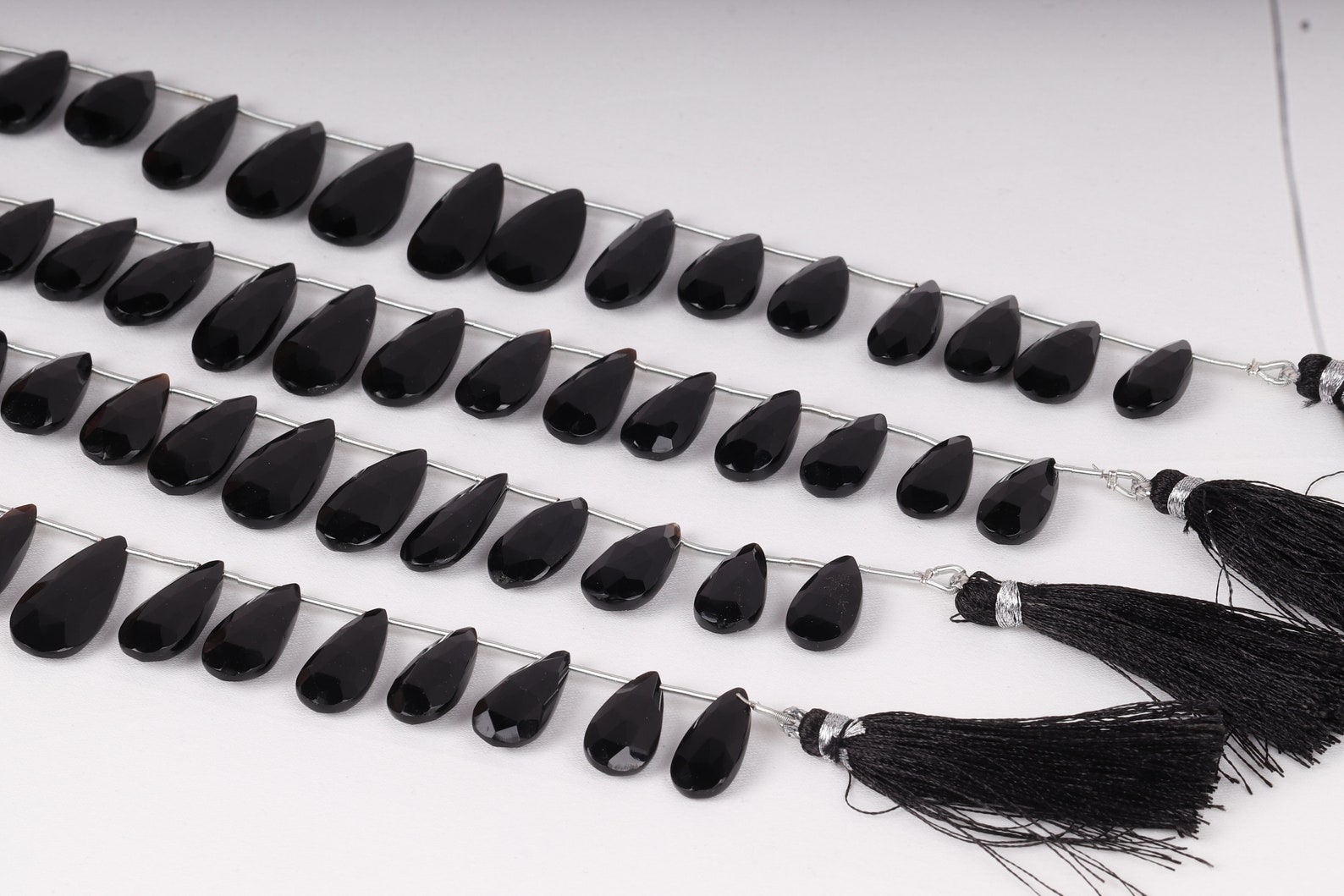 Black Onex Faceted Pear Shape Brioletteperfect Matched Pear - Etsy