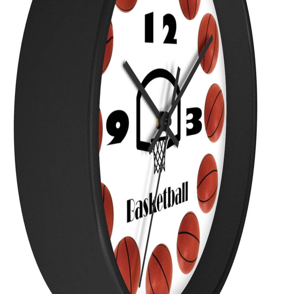 Basketball Kids Wall Clock 10 Inch Round Basketball Clock Etsy