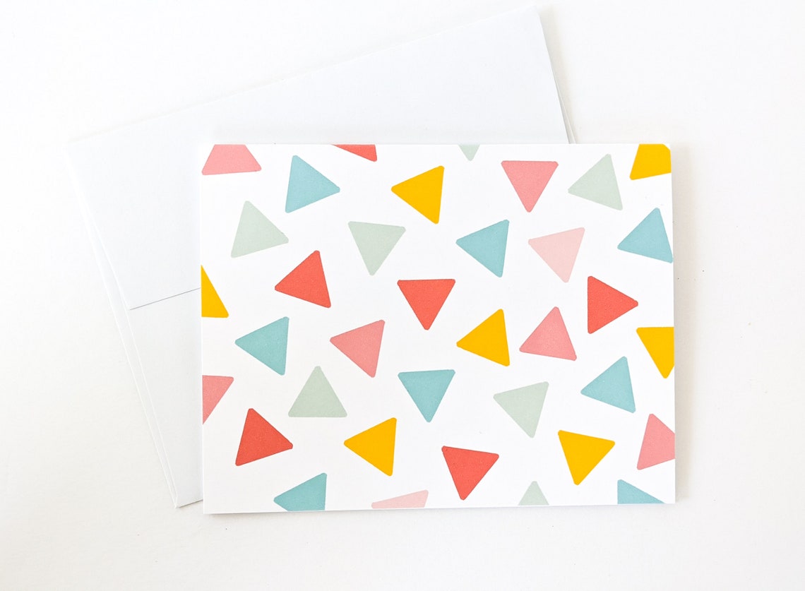 Triangle pattern greeting card triangle card patterned card - Etsy Italia