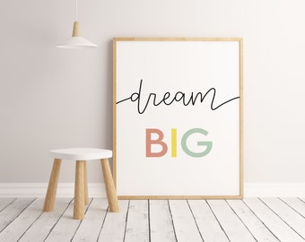 Printable Quote Poster Dream Big Start Small Wall Decor - Etsy Hong Kong