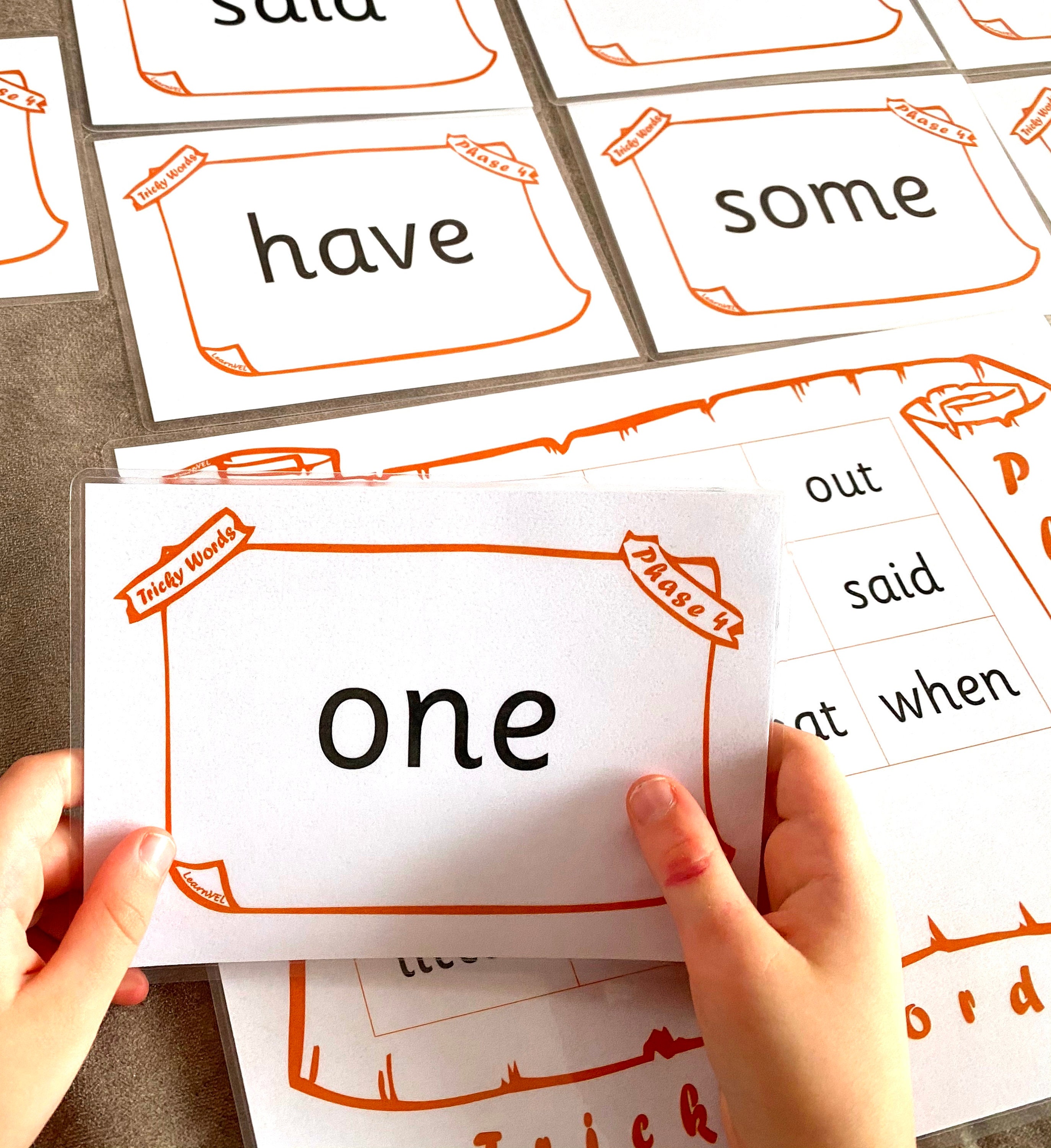 Printable PDF Key Tricky Words All Phases Large A6 Flash Cards EYFS KS1 ...