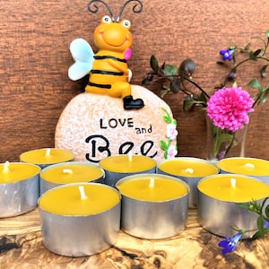 6 x Tealight Candles 100% Pure Beeswax Hand Poured in UK Handmade Unscented pack of 6