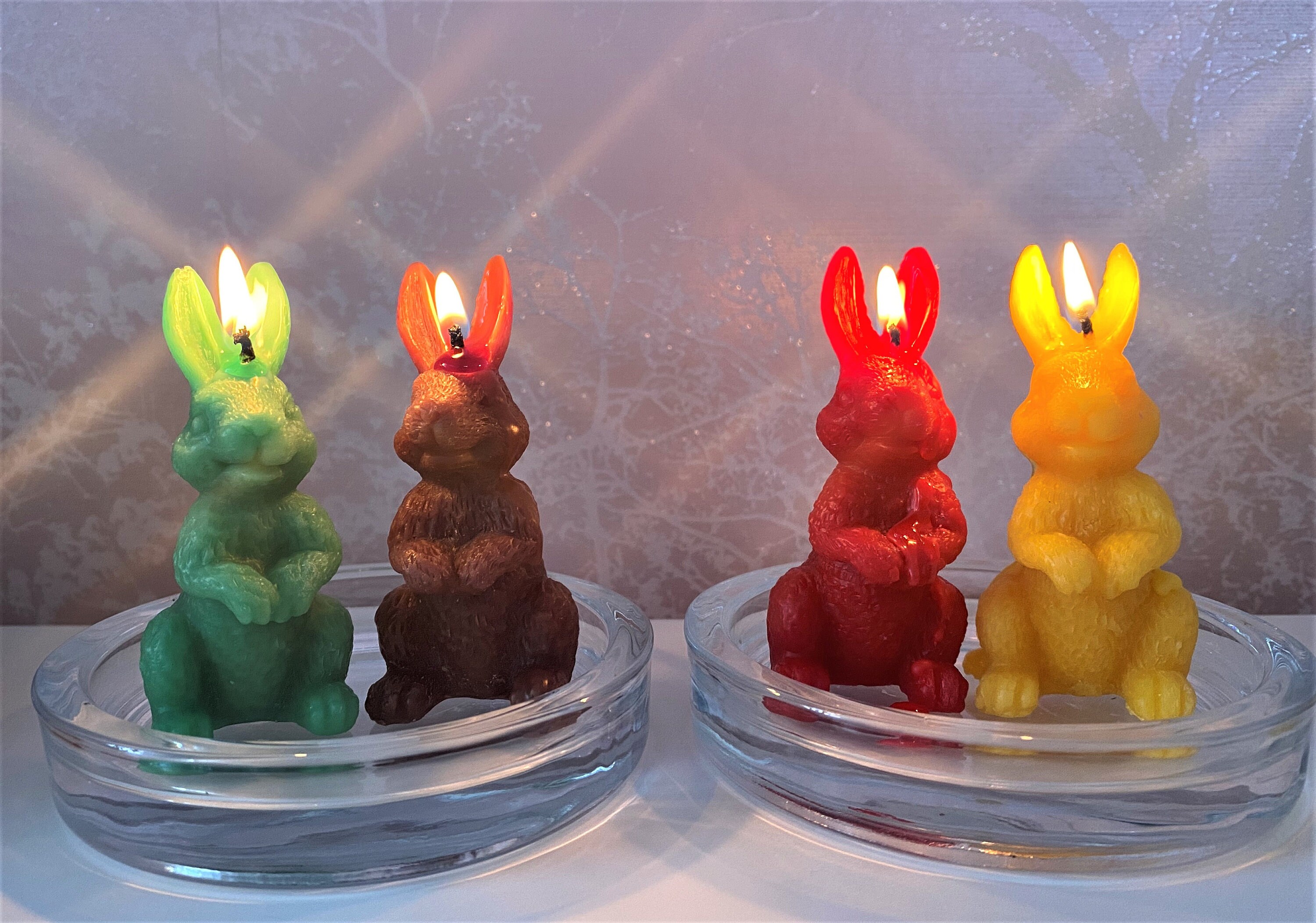 Pure Beeswax Handmade Candles Set of 2 Rabbit / Bunny easter Etsy UK