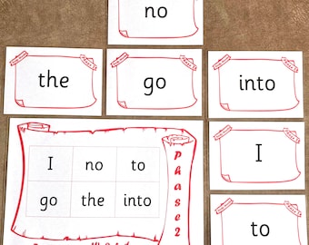 Key Tricky Words all Phases Large A6 Flash Cards EYFS KS1 + A4 Mat Early Learning