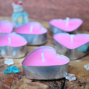 Heart Tealight Candles 100% Pure Beeswax Hand Poured in UK Handmade Unscented