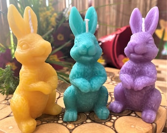 Pure Beeswax Handmade Candles set of 2 Rabbit / Bunny (Easter)