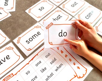 Printable PDF Key Tricky Words all Phases Large A6 Flash Cards EYFS KS1 + A4 Mat Early Learning