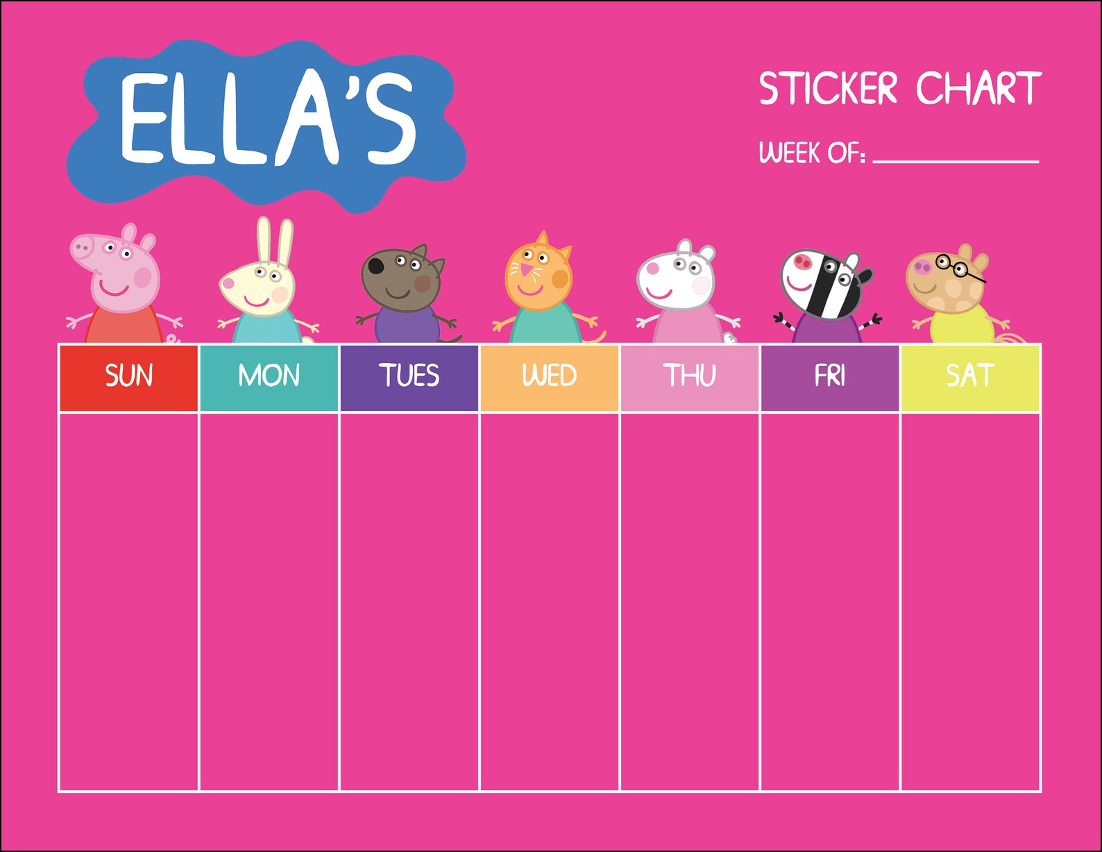 Custom Peppa Pig Reward Sticker Chart for Potty Training - Etsy UK