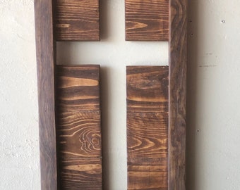 Wood Shadow Cross in frame