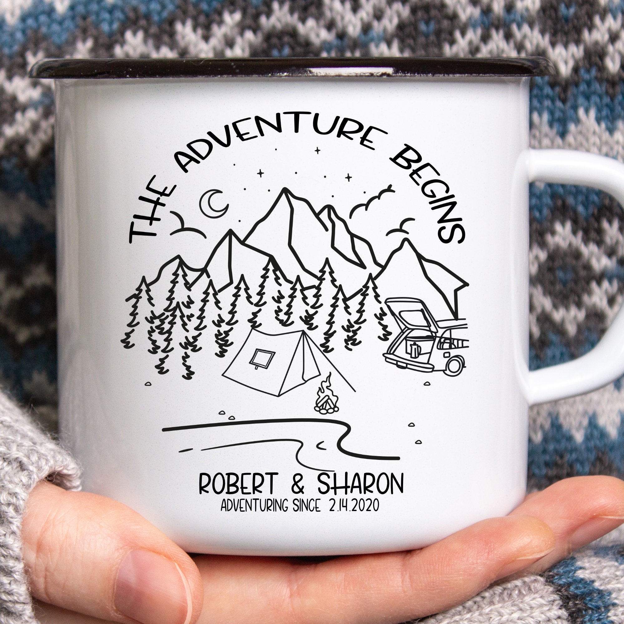 Custom Adventure Mug Personalized Camping Mug Gift Campfire Etsy