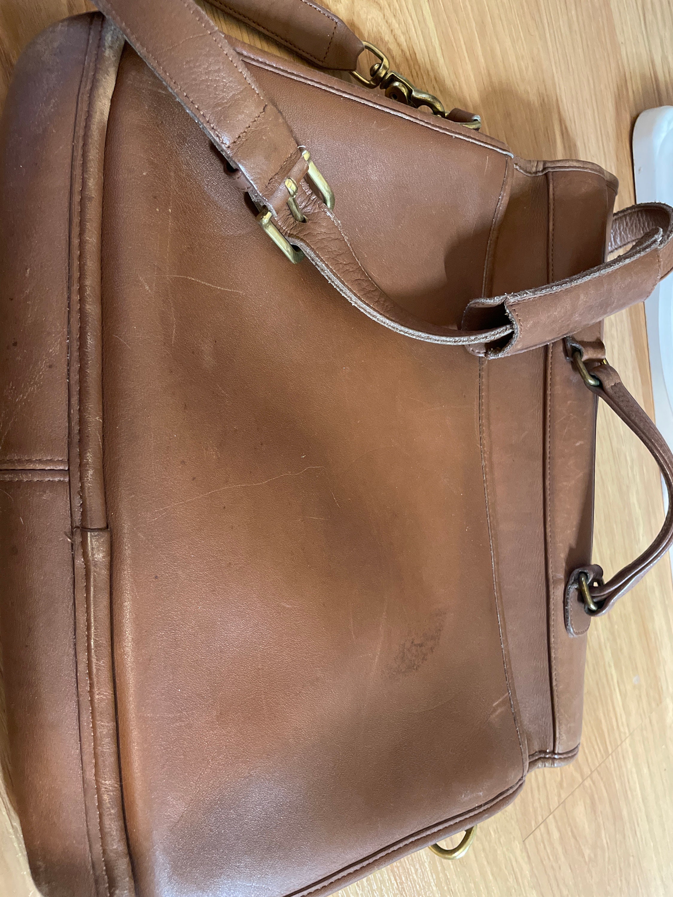 Vintage Coach Leather Laptop Bag/shoulder Bag Etsy