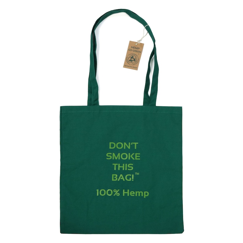Hemp Go Green "Don't Smoke This" Tote Bag - 100% Hemp Canvas, 16"x16", Super Strong Reusable Shopping Bag - View #2