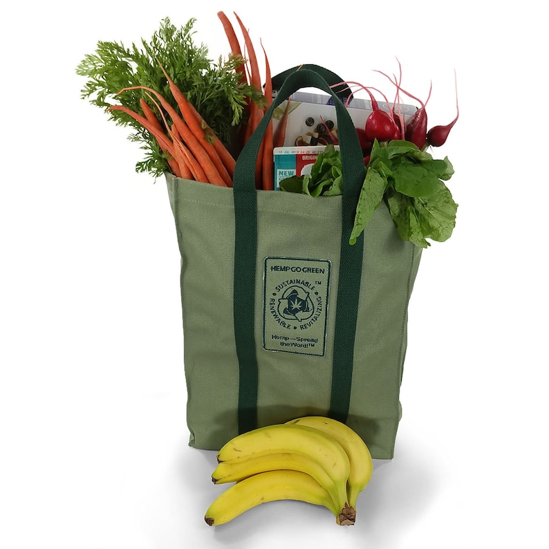 Hemp Go Green® 100 Hemp Canvas Heavy Duty Reusable Washable Shopping