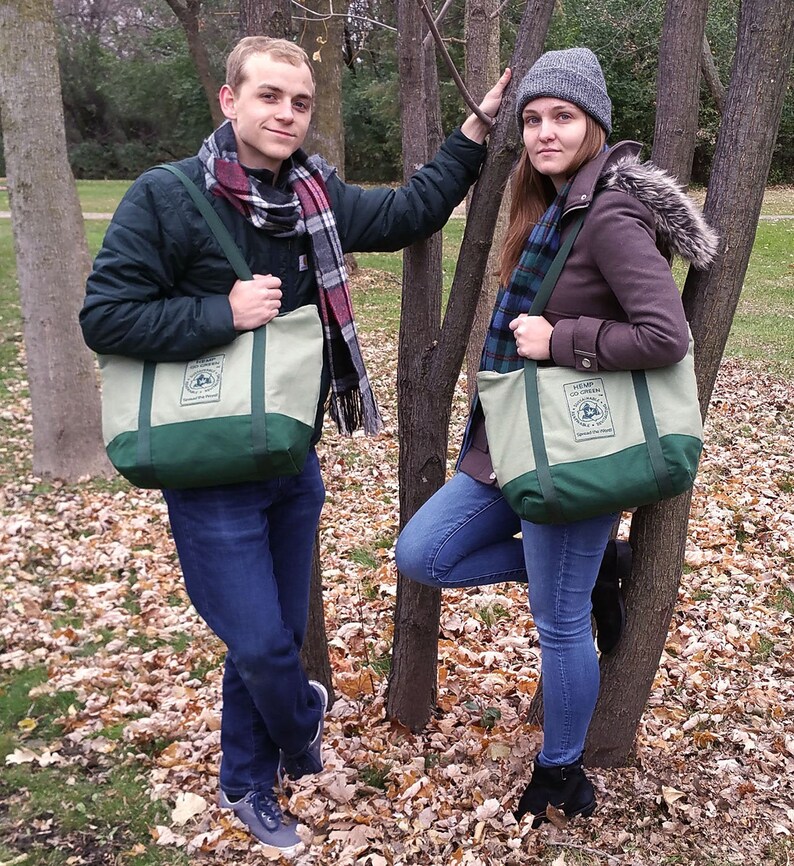 20 oz Hemp Canvas Designed and Constructed to Last Hemp Go Green\u00ae 100/% Hemp Canvas Heavy-Duty Zippered Tote Bag Hemp Canvas EDC Bag