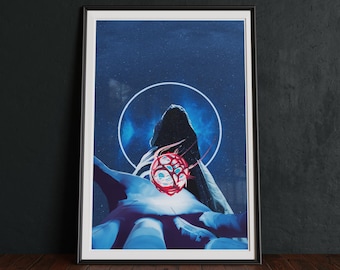 Arcane Hex Core Art Print: Sci-Fi Fantasy Illustration