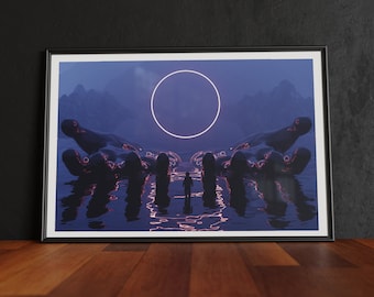 The Origin | Surreal Vaporwave Poster Print | SciFi | Original Artwork