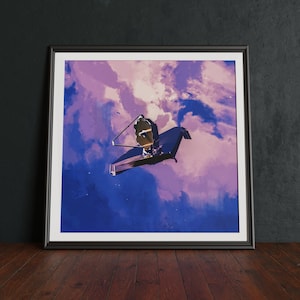 James Webb Weltraumteleskop | NASA Rocket Poster Druck | SciFi Druck | Originale Zeichnung