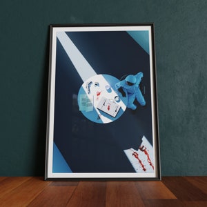 Surreal Astronaut Art Print: Vaporwave Sci-Fi Poster
