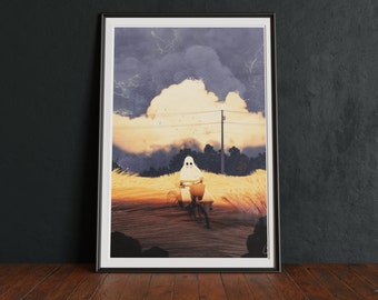 Ghost Art Print | Spooky Cottagecore Fall Artwork