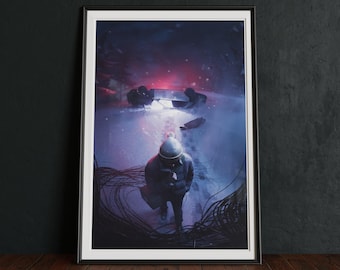 Survival Horror Fan Art Print, Raccoon City Inspired Illustration, Zombie Horror Wall Art, Classic Video Game Art