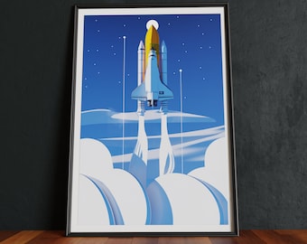 Liftoff | NASA Rocket Poster Print | SciFi Print | Original Artwork