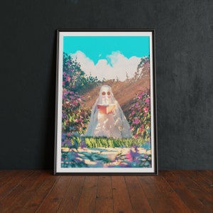 Ghost Garden Art Print: Spooky Cottagecore Illustration