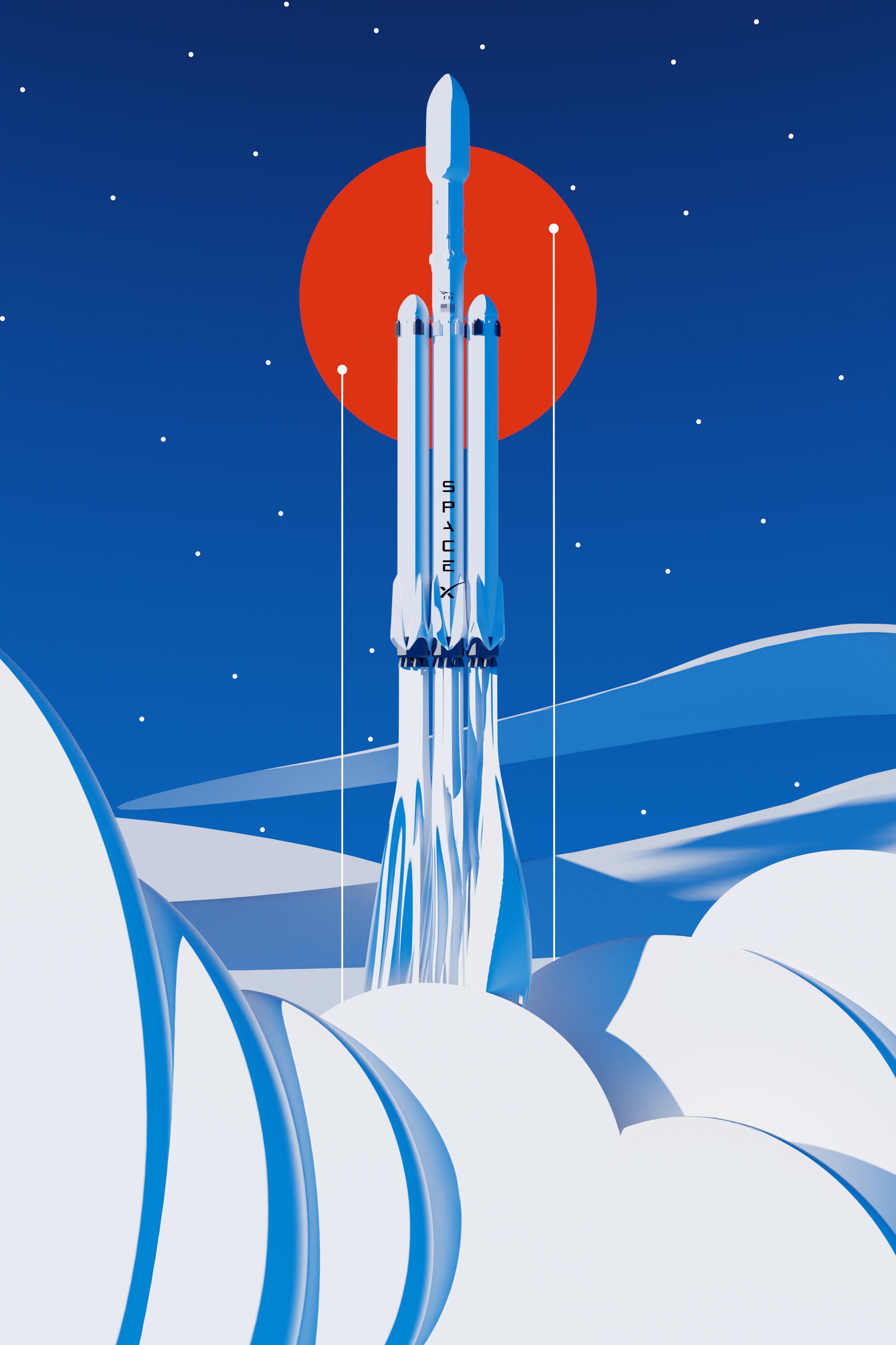 Falcon Heavy / 11x17 SpaceX Rocket Poster Print / SciFi Print Etsy