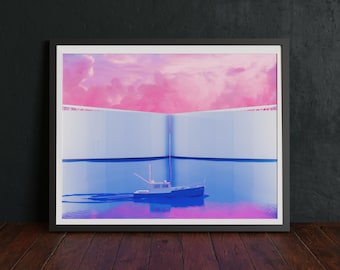 Netherlands Flag Art, Fishing Boat Print, Dutch Boat Decor