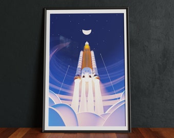 Artemis | NASA Rocket Poster Print | SciFi Print | Original Artwork