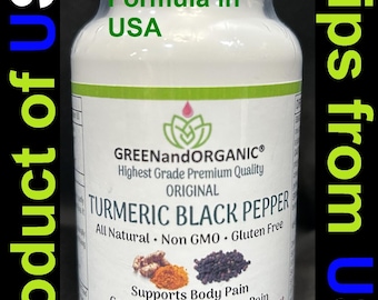 HALAL Turmeric Curcumin Bioperine/Piperine High Absorption Triple Strength Caps