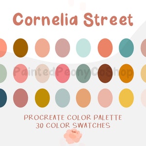 Cornelia Street Color Palette // Procreate Color Palette // Digital Color Swatches // Painted Peony Co