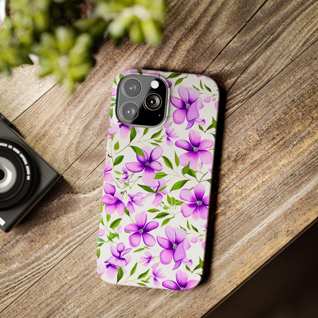 Spring Phone Cases Purple Floral Phone Case, Spring Flowers iPhone Cover, Vibrant Flower ...