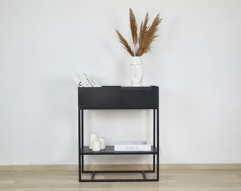 HERMES Black Console / Entryway Table / Side Table / Plantbox