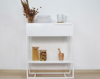 HERMES White Console / Entryway Table / Side Table / Plantbox