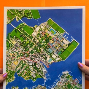 Annapolis Maryland map original art PRINT 9.5x8.5 Wall art