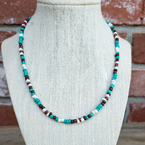 Southwest Inspired Beaded Boho Necklace Gypsy Style Beaded Necklace Bohemian Beaded Necklace Southwestern Style Beaded Hippie Jewelry