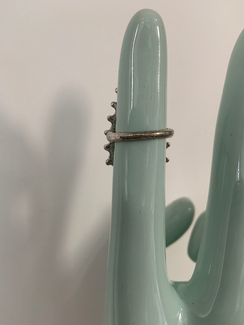 Silver Costume Jewelry Teal Teardrop Stone Hippie Ring