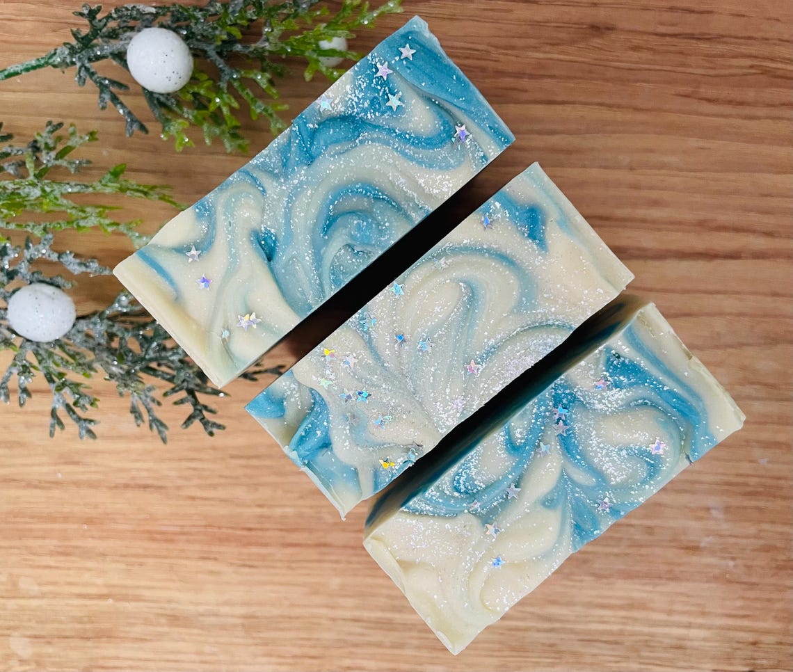 Winter/spring Soap Sparkling Snow Scented Soap, All Natural Vegan Holiday Soap - Etsy