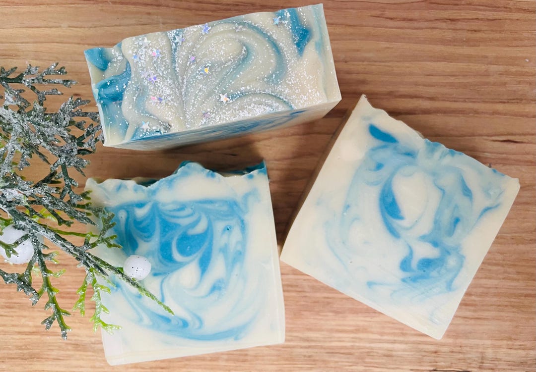 Winter/spring Soap Sparkling Snow Scented Soap, All Natural Vegan Holiday Soap - Etsy